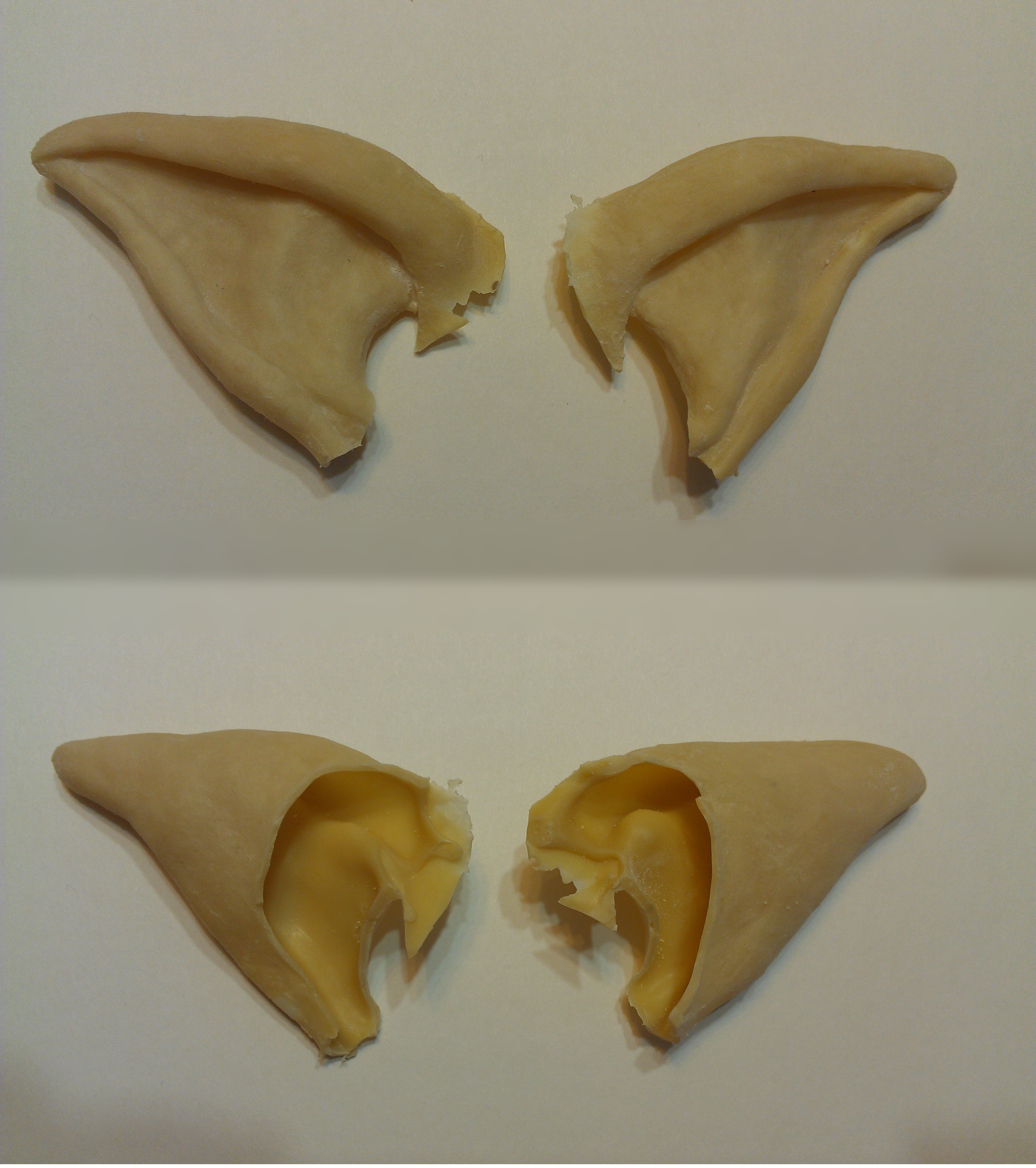 Classic Elf Ear, Unpainted, Front & Back